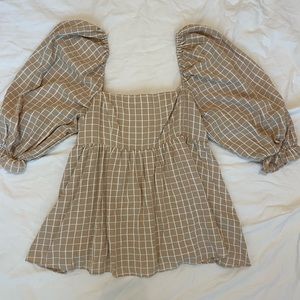 Plaid Babydoll Top